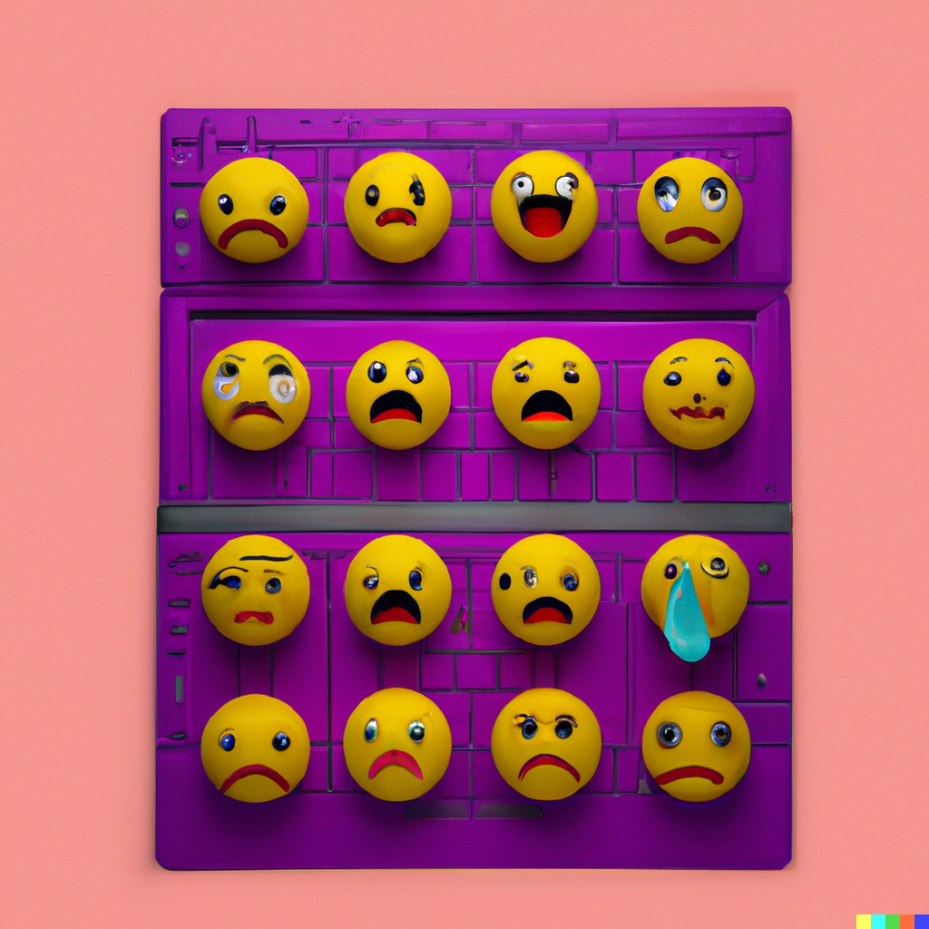 diferentes emojis em um teclado